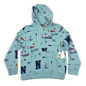 Nautica Mens Sweatshirt Hoodie Pullover Sail Boat